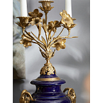 Подсвечник из темно-синего фарфора с бронзовыми элементами и цветами Eden Garden варинант исполнения - 5 | Loft Concept в Орле