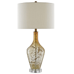 Настольная лампа с тканевым абажуром в форме цилиндра Thin Neck варинант исполнения - 2 | Loft Concept в Орле