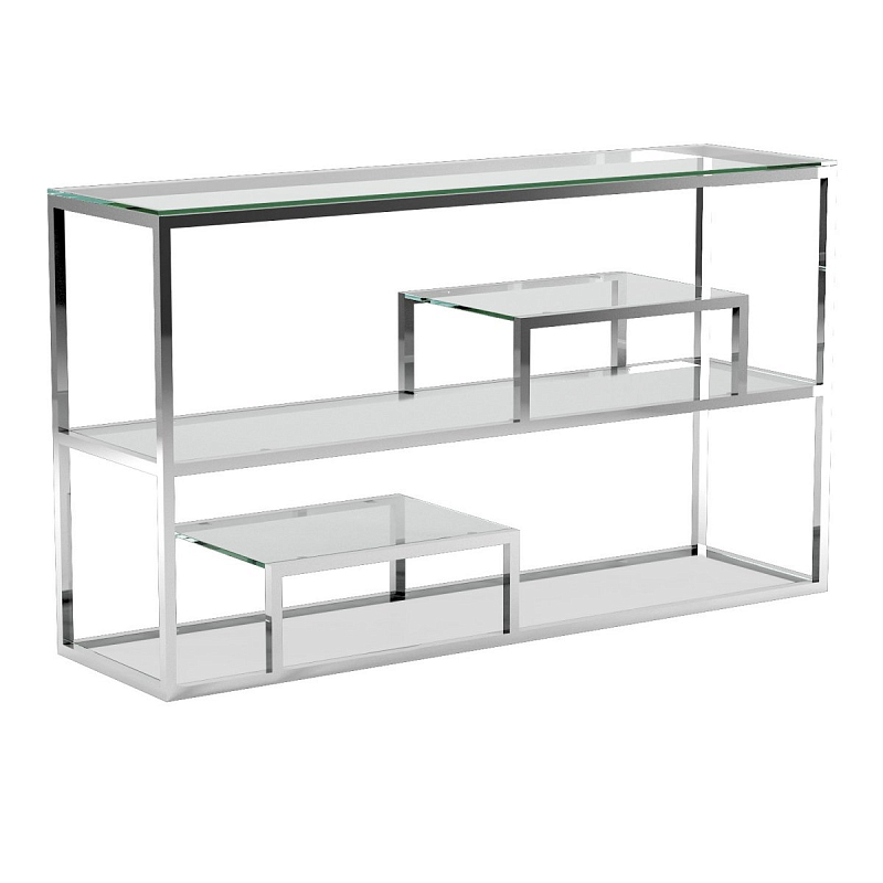 Консоль Step Console Silver Серебряный Прозрачный (Transparent) Консоль Step Console Silver Серебряный Прозрачный (Transparent) в Орле | Loft Concept