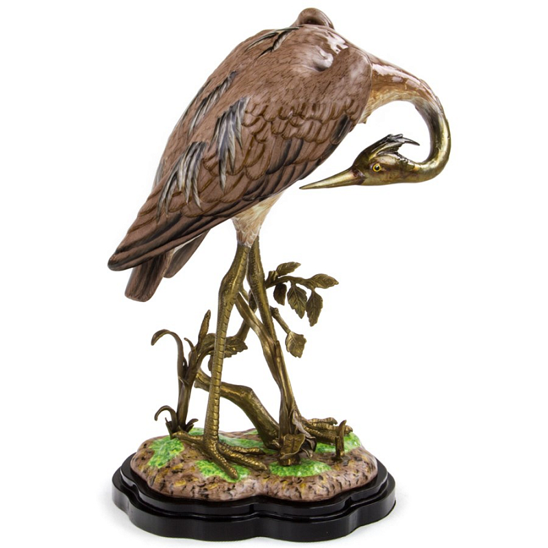 Статуэтка Porcelain Heron Коричневый Бронза Статуэтка Porcelain Heron Коричневый Бронза в Орле | Loft Concept