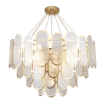 Люстра с многослойным эффектом из овальных элементов из непрозрачного стекла Conformation варинант исполнения - 4 | Loft Concept в Орле