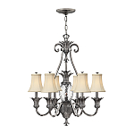 Люстра с 7-ю кремовыми текстильными абажурами Hinkley варинант исполнения - 2 | Loft Concept в Орле