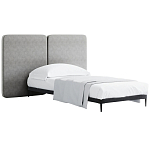 Кровать с большим мягким изголовьем Unity Grey Bed варинант исполнения - 8 | Loft Concept в Орле