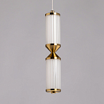 Подвесной светильник с двумя белыми рифлеными цилиндрическими плафонами Golden Swirl варинант исполнения - 4 | Loft Concept в Орле