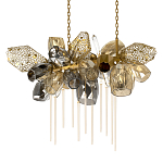 Люстра подвесная с 22-мя гранёными стеклянными плафонами с вертикальными подвесками Gilded Mirage  варинант исполнения - 7 | Loft Concept в Орле