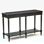 Консоль черная из массива березы с полкой и двумя ящиками Vintage варинант исполнения - 3 | Loft Concept в Орле