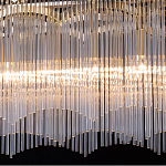 Люстра прямоугольная на цепях с прозрачными трубками и волнистым краем Nembus варинант исполнения - 6 | Loft Concept в Орле