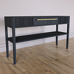 Дизайнерская Консоль с полкой и ящиком Primo Черный дуб варинант исполнения - 2 | Loft Concept в Орле
