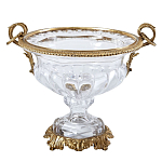 Чаша из прозрачного стекла с бронзовой подставкой и ручками Eden Garden варинант исполнения - 1 | Loft Concept в Орле