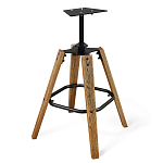 Барный стул со спинкой и подлокотниками на 4-х коричневых деревянных ножках Бежевый Велюр Ava Charm варинант исполнения - 6 | Loft Concept в Орле