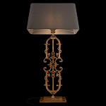 Настольная лампа на ажурном чугунном основании с тканевым серым абажуром Openwork Lamp варинант исполнения - 4 | Loft Concept в Орле