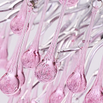 Люстра серебрянная с розовыми стеклянными подвесками в форме капель FAIRYTREE Light варинант исполнения - 5 | Loft Concept в Орле