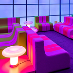 Дизайнерский кофейный стол на круглых ножках Poltronova T02 Pink Coffee Table варинант исполнения - 15 | Loft Concept в Орле