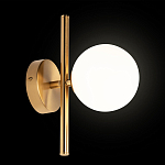 Бра с золотым основанием и белым плафоном в форме шара Bubble варинант исполнения - 2 | Loft Concept в Орле