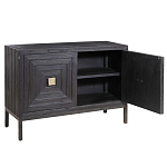 Тумба черная из дерева двухдверная Geometric Double Door Nightstand варинант исполнения - 1 | Loft Concept в Орле