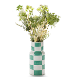 Ваза из фаянса Brighter than the Stars с шахматным принтом бирюзового цвета  варинант исполнения - 3 | Loft Concept в Орле