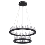 Люстра с двумя кольцами черного цвета с хрустальными элементами QUARTZ CRYSTAL варинант исполнения - 2 | Loft Concept в Орле