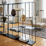 Книжный стеллаж из металла Menzie Square Metal Rack варинант исполнения - 3 | Loft Concept в Орле