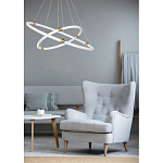 Люстра подвесная с двумя пересекающимися белыми светодиоидными кольцами Luke Lampco Tracer Lamp варинант исполнения - 10 | Loft Concept в Орле