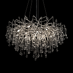 Люстра подвесная с прозрачными стеклянными подвесками в форме капель Диаметр 80 см Droplet Chandelier варинант исполнения - 8 | Loft Concept в Орле