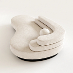 Диван Saint-Trope молочного цвета с обивкой букле  варинант исполнения - 1 | Loft Concept в Орле