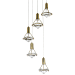 Каскадная люстра с плафонами в форме бриллианта Diamond Crystal Cascade Chandelier варинант исполнения - 3 | Loft Concept в Орле