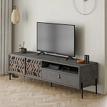 ТВ-тумба с раздвижными дверцами Mallin Metal TV Stand варинант исполнения - 2 | Loft Concept в Орле