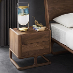 Прикроватный деревянный столик с 2-мя ящиками Moon Walnut Furniture варинант исполнения - 1 | Loft Concept в Орле