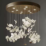 Люстра каскадная с белыми цветами и птицами Takeoff варинант исполнения - 1 | Loft Concept в Орле