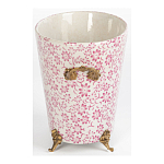 Кашпо из белого фарфора с розовым цветочным орнаментом Eden Garden варинант исполнения - 3 | Loft Concept в Орле