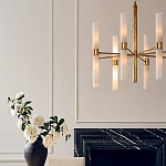 Люстра золотая с 16-ю тонкими цилиндрическими плафонами Shoulders варинант исполнения - 3 | Loft Concept в Орле