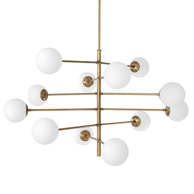 Люстра Chandelier Tortora Латунь Античная полированная Белый Люстра Chandelier Tortora Латунь Античная полированная Белый в Орле | Loft Concept