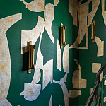 Обои ручная роспись в стиле Арт-деко Symphony Original colourway on Jade silk dupion варинант исполнения - 3 | Loft Concept в Орле