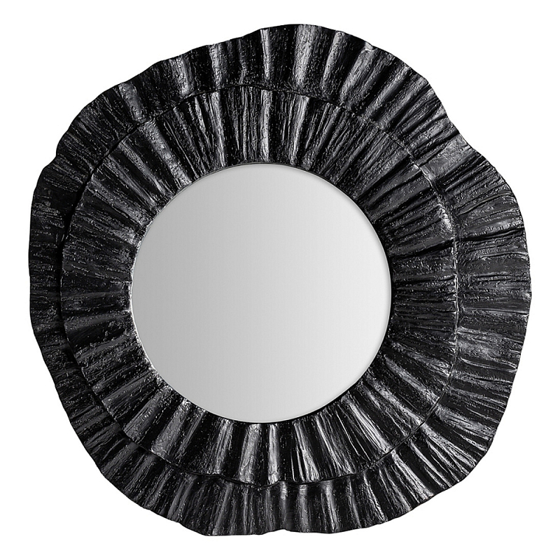 Зеркало в фактурной черной раме в современном стиле Black Maelstrom Черный в Орле | Loft Concept 
