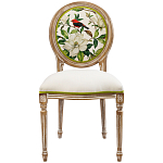 Стул бежевый из натурального бука с изображением птиц и цветов Blooming Red Birds варинант исполнения - 1 | Loft Concept в Орле