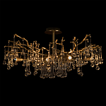 Потолочная люстра в виде ветвей деревьев золотого цвета с прозрачными подвесками-каплями Droplet Chandelier варинант исполнения - 2 | Loft Concept в Орле