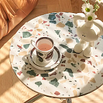 Дизайнерский журнальный стол с круглой столешницей на изогнутых стальных ножках Obafaby варинант исполнения - 3 | Loft Concept в Орле