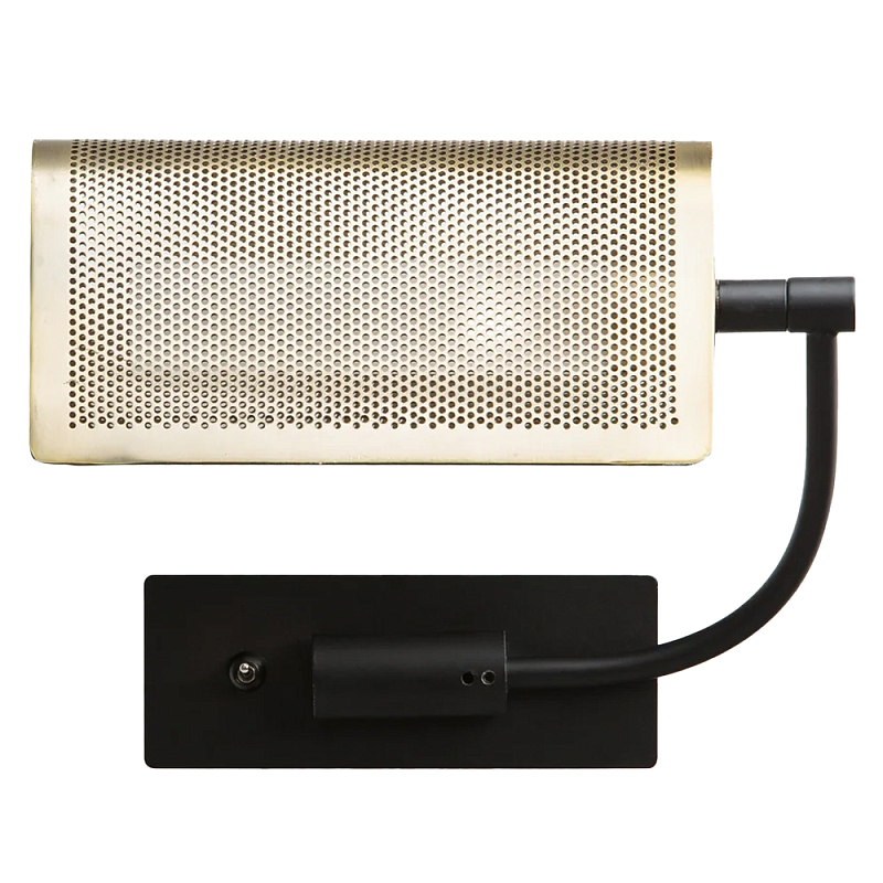 Бра с плафоном из перфорированного металла Elledge Wall Lamp Латунь Черный Бра с плафоном из перфорированного металла Elledge Wall Lamp Латунь Черный в Орле | Loft Concept