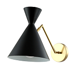 Бра черного цвета с конусообразным плафоном на золотом основании Loft Metal варинант исполнения - 1 | Loft Concept в Орле