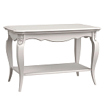 Стол журнальный белый из массива бука с полкой в стиле прованс White Provence варинант исполнения - 1 | Loft Concept в Орле