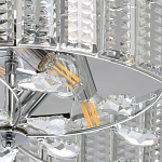 Люстра круглая на цепи цвета хром с прозрачными рельефными хрустальными пластинами Textured Glass Chandelier варинант исполнения - 4 | Loft Concept в Орле