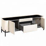 ТВ-тумба белая с чёрной столешницей с 2-мя дверками и ящиком San Marco варинант исполнения - 2 | Loft Concept в Орле