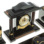 Настольный письменный набор с часами из природного камня обсидиана National Еmblem варинант исполнения - 4 | Loft Concept в Орле