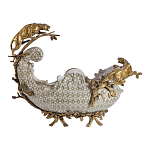 Чаша для фруктов из фарфора бронзовыми фигурками леопардов Eden Garden варинант исполнения - 3 | Loft Concept в Орле