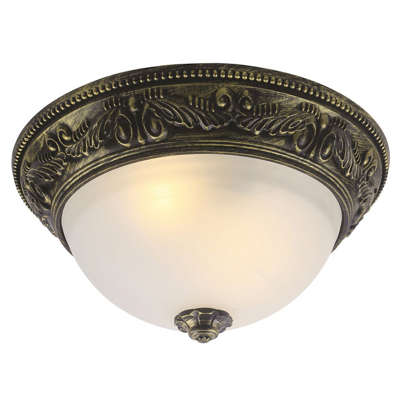 Потолочный светильник Flush Mount Ceiling Light bronze milky glass Античная Бронза Молочный в Орле | Loft Concept 
