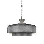 Подвесной светильник с массивным круглым стальным плафоном серого цвета в индустриальном стиле на цепи Feiss варинант исполнения - 1 | Loft Concept в Орле
