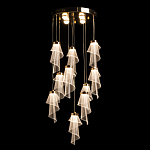 Люстра каскадная с 10-ю прозрачными плафонами Wave Line варинант исполнения - 3 | Loft Concept в Орле