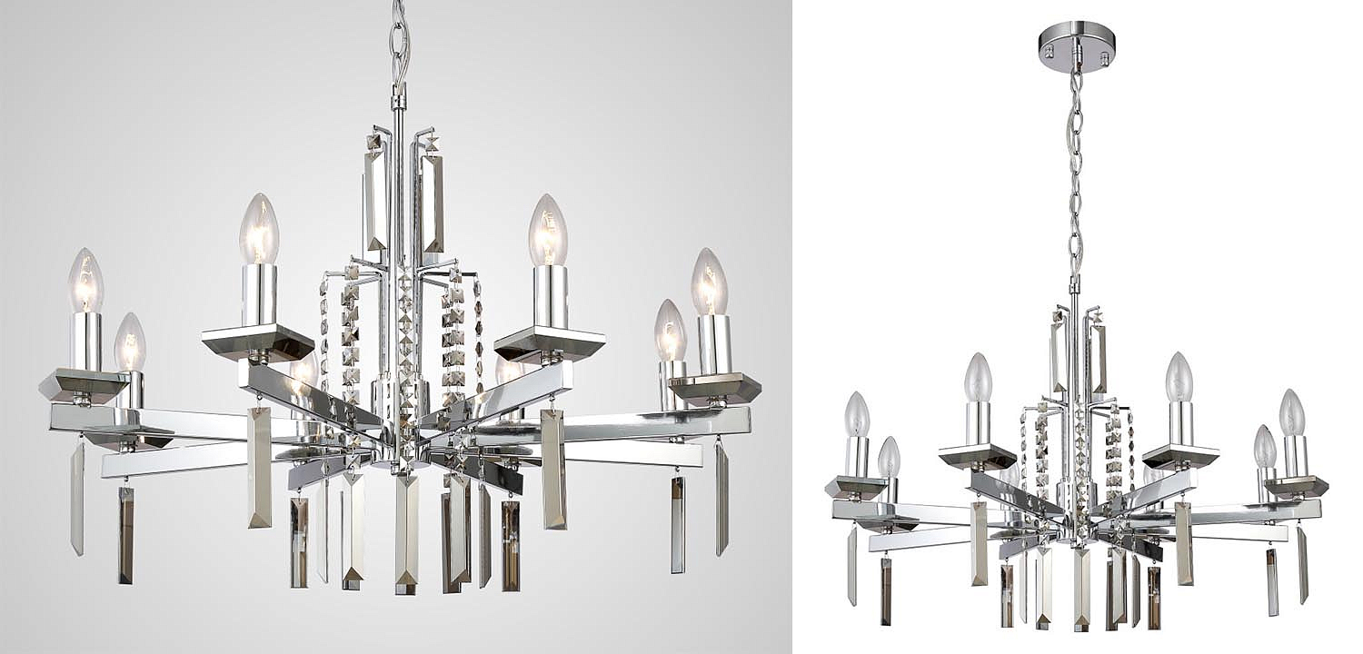 Люстра Vivien Crystal Chrome Chandelier 8 Люстра Vivien Crystal Chrome Chandelier 8 - Loft-Concept в Орле
