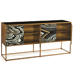 Дизайнерский комод с 4-мя дверцами в черно-золотых тонах Calista варинант исполнения - 2 | Loft Concept в Орле