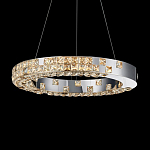 Люстра серебряная в форме кольца с мозаичным хрустальным оформлением Sparks of Crystal варинант исполнения - 2 | Loft Concept в Орле